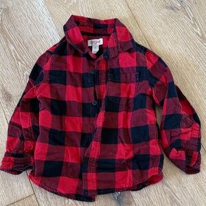Cat & Jack Kids Red and Black Checkered Shirt